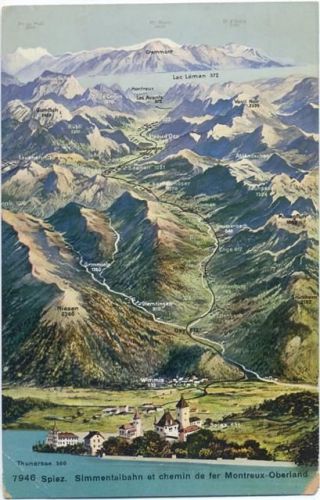 um 1910/20 Spiez, Simmentalbahn et chemin de fer Montreux-Oberland. K: Bern. Schweiz. Nr. 7946.,Phototypie Co. AKU2