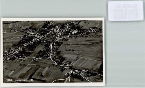 2950 Courgenay FOTO KEINE AK Foto 10cm x 7cm Fliegeraufnahme Neujahrswünsche