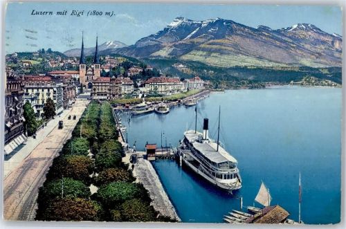 6000 Luzern Lucerne 1916 - Hafen Ausflugsdampfer