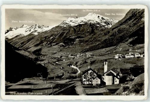6780 Airolo - Blick mit Pizzo Rotondo Lucendro La Fibbia Passo San Gottardo