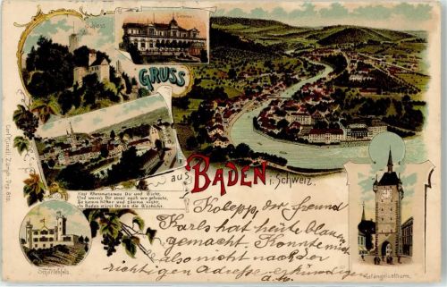 5400 Baden 1900 - Schloss Stein Schartenfels Gefängnisturm Casino