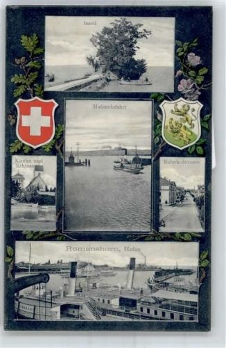 8590 Romanshorn - Hafen Inseli Kirche Schloss Bahnhofstraße Wappen