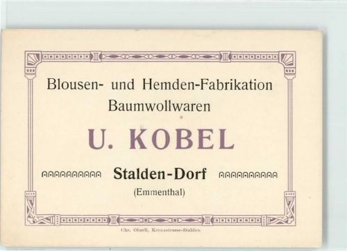 3922 Stalden VS - Blousen- und Hemden-Fabrikation Baumwollwaren U. Kobel