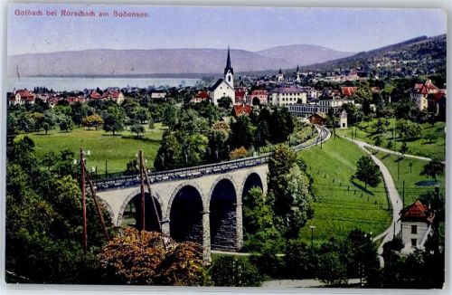 9403 Goldach 1920 - Eisenbahnbrücke Kirche