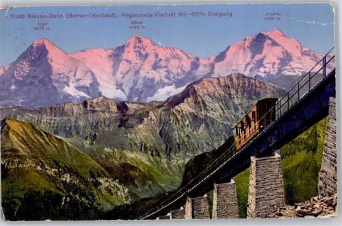 Niesen 1924 - Bergbahn Niesen Bahn Hegernalp- Viadukt