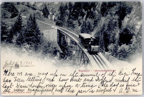 6410 Rigi Kulm 1901 - Bergbahn Rigibahn Schnurtobelbrücke