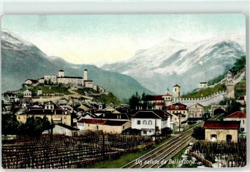 6500 Bellinzona Lithographie / Künstlerkarte 1906