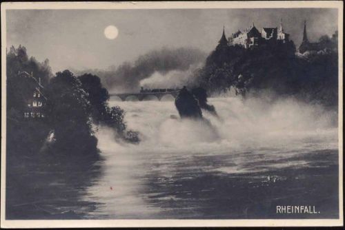um 1930 - Laufen: Rheinfall mit Schloss Laufen,L. Bleuters Erben AKU1