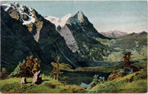um 1910 - Blick ins Grindewaldtal, Große Scheidegg AKU1