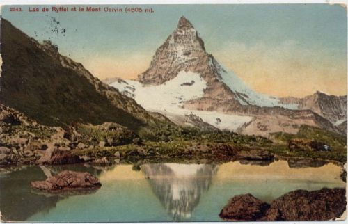1910/20 - Kanton Wallis, Ryffelsee und der Mont Örvin, Schweiz,Photoglob AKU2