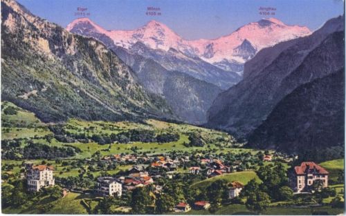 um 1910/20 - Wildeswil, Schweiz, Kt. Bern, bei Interlaken, Eiger, Mönch, Jungfrau,Photoglob AKU2