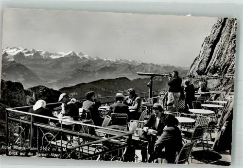 6010 Pilatus Kulm Foto AK Hotel Pilatus Kulm Fernrohr