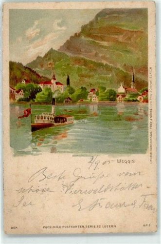 6353 Weggis Künstlerkarte 1905 Idylle