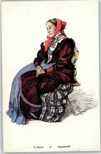 9050 Appenzell Künstlerkarte Tracht sig.C. Liner AKU2