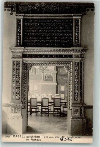 4000 Basel Bâle Foto AK Rathaus geschnitzte Tür