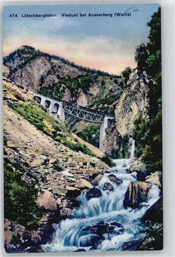 3938 Ausserberg - Lötschbergbahn Viadukt Wasserfall