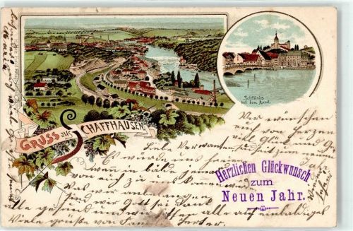 8200 Schaffhausen Sciaffusa 1905 - Schifflände Munot Neujahr