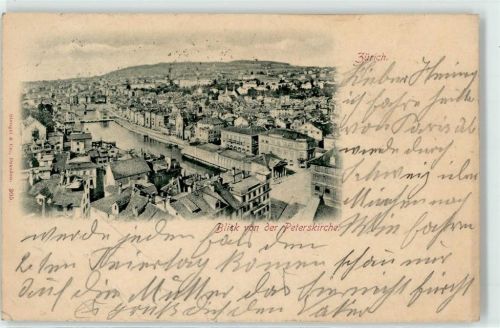 8000 Zürich 1900 - Blick von der Peterskirche AKU1