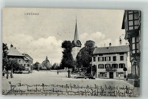 3550 Langnau im Emmental 1910 Foto AK Kirche Gasthaus