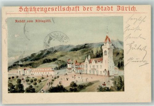8000 Zürich 1898 Foto AK Albisgütli Gasthaus Schützengesellschaft