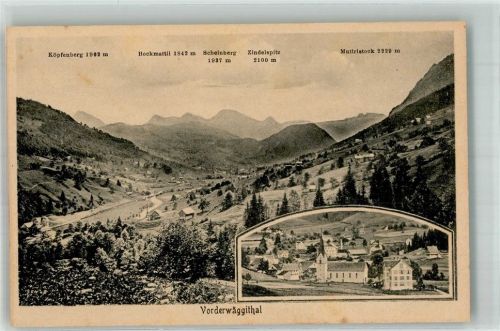 8857 Vorderthal Wägital Foto AK Kirche Vorderwägital