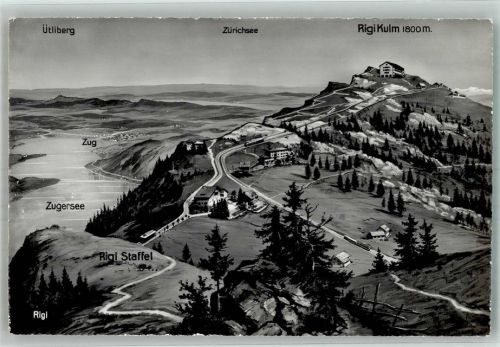 6410 Rigi Staffel Foto AK Zugersee Rigi Kulm Vogelschau