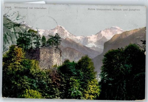 3812 Wilderswil Gebrauchsspuren Ruine Unspunnen, Mönch, Jungfrau AKU1