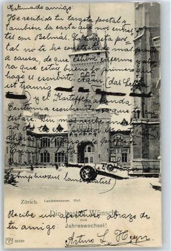 8000 Zürich - Museum , Winter-Karte , Neujahr AKU2