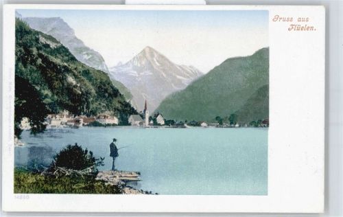 6454 Flüelen - Vierwaldstättersee Kirche Panorama AKU2