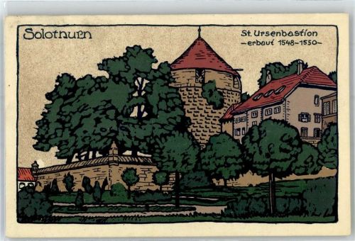 4500 Solothurn Soleure Künstlersteindruck St. Ursenbastion