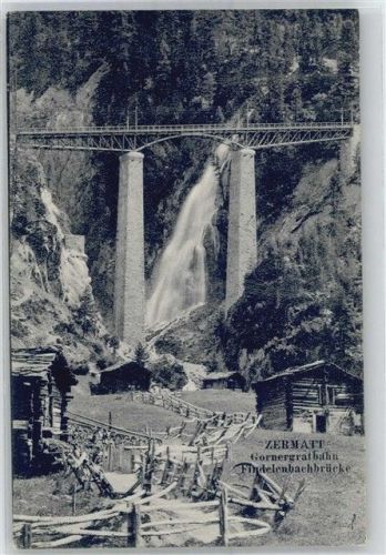 Gornergrat - Findelenbachbrücke Gornergratbahn Wasserfall