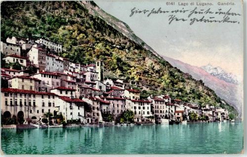 6978 Gandria Lithographie / Künstlerkarte 1910