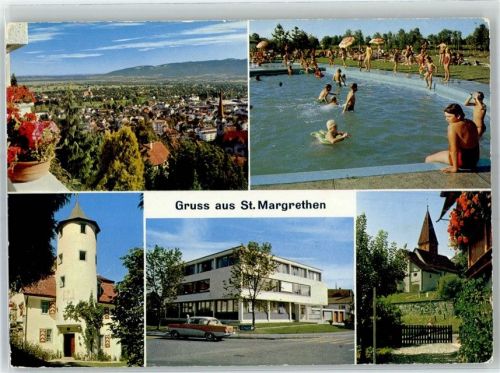 9430 St. Margrethen SG - Schwimmbad Schlössli Bergsteig Rathaus Altes Kirchli Blick gegen Bregenz