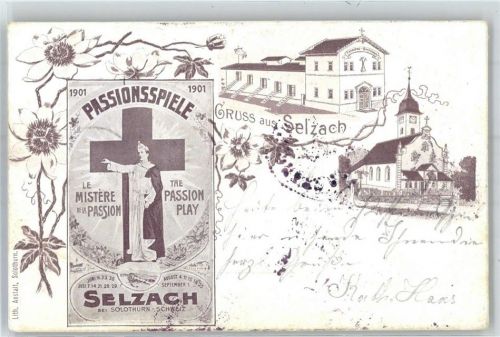 2545 Selzach Lithographie Passionsspiele