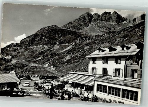 Sustenpass Foto AK Hotel Steingletscher Omnibus Sustenstrasse