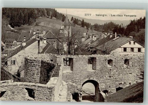 2000 Neuchâtel Neuenburg Foto AK Valingin Burg Ruine