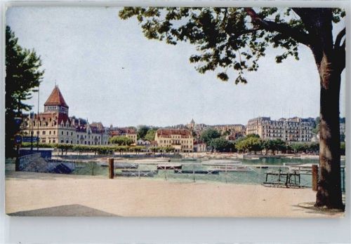 1000 Lausanne Losanna - Panorama Hafen AKU2