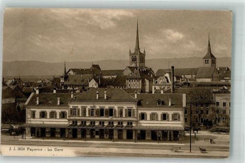 1530 Payerne Foto AK Bahnhof