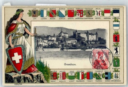 1422 Grandson 1913 Prägedruck Wappen