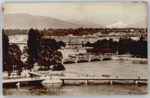 1200 Genève Genf Gebrauchsspuren Rhone, Brücke, Rouseau-Insel AKU2