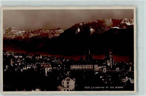 1000 Lausanne Losanna Mondschein Alpen