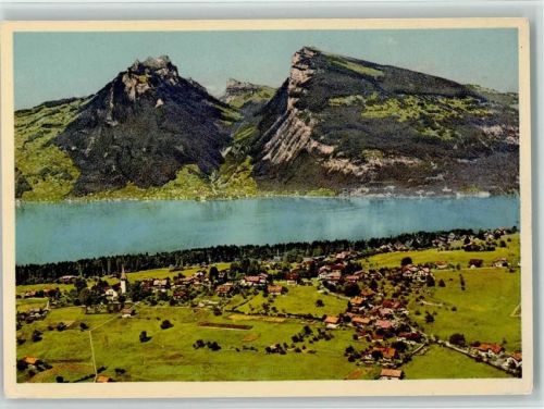 3703 Aeschi b. Spiez - Thunersee Luftaufnahme