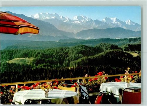 3538 Röthenbach im Emmental - Kurhaus Chuderhüsi Blick von der Hotelterrasse auf die Blümlisalpgruppe