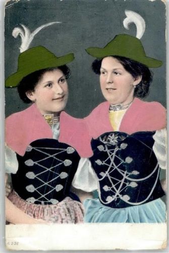 1908 Prägedruck Frau