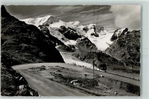 3952 Susten 1948 - Sustenstrasse der Gletscherrank untenher Passhöhe Steingletscher und Steinlimmigletscher Gwächtenhorn und Tierberge