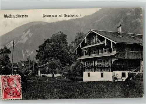 6386 Wolfenschiessen 1911 Foto AK Bauernhaus Buochserhorn Briefmarke Bildseite