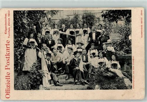 8000 Zürich 1903 Gebrauchsspuren Offiz. Karte Turnfest 1903 AK