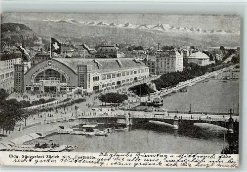 1905 - Sängerfest 1905, Festhütte , Straßenbahn AK