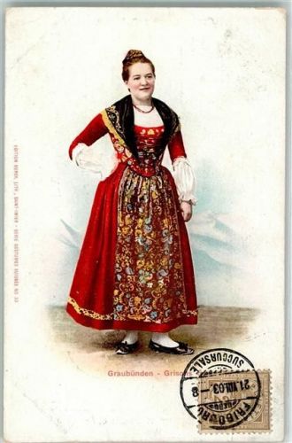 1903 - Bündner Trachtenfrau