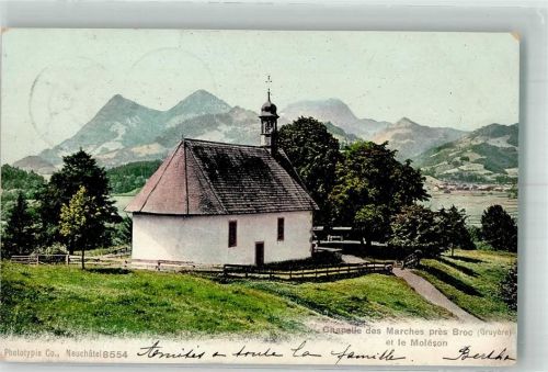 1636 Broc 1905 Foto AK Kirche Kapelle des Marches